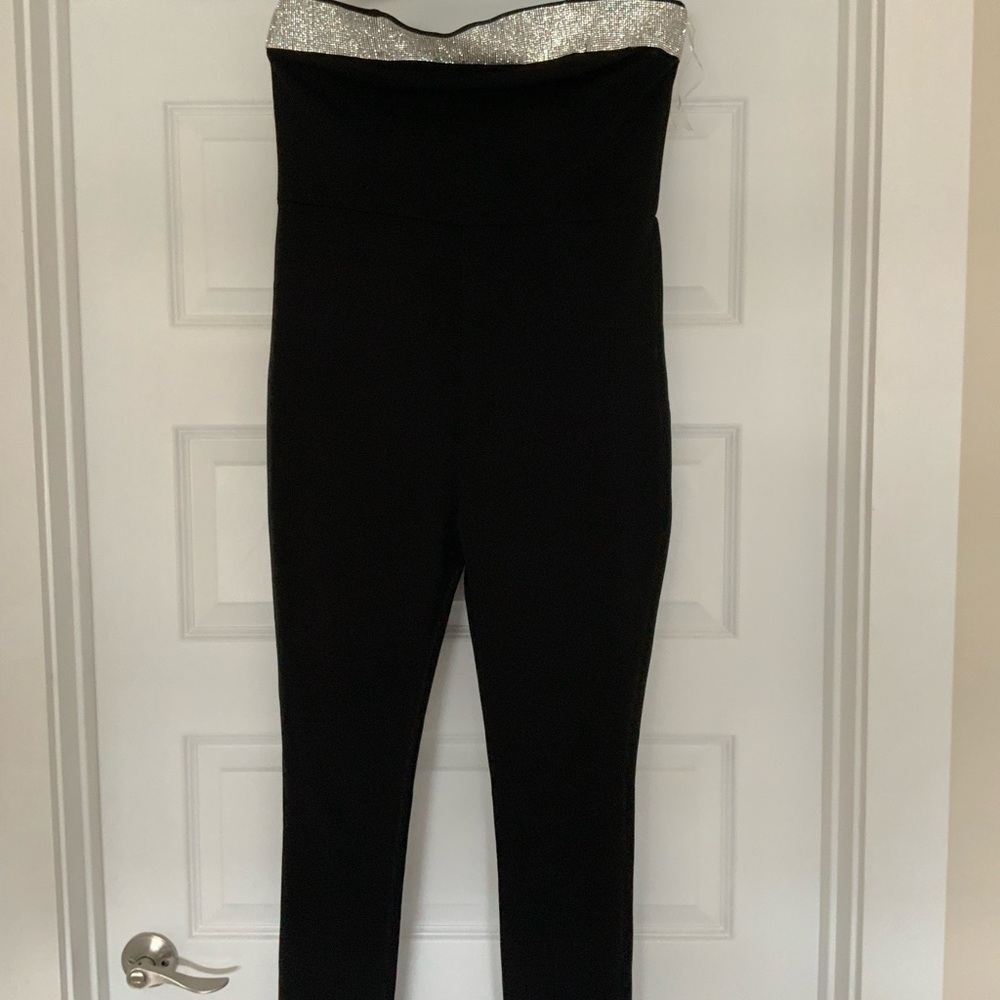 Elegant Black Jumpsuit with Silver Accents